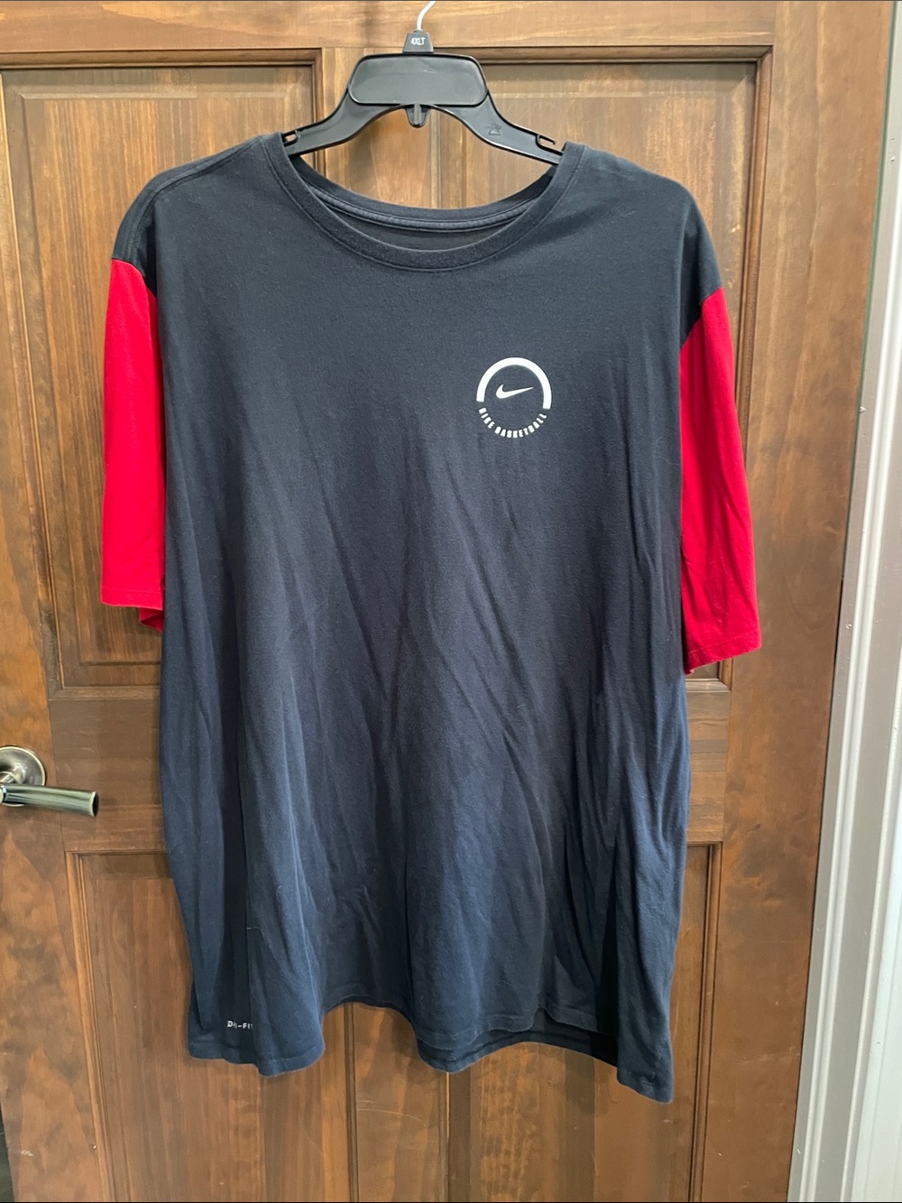 Nike Black Tee with Red Raglan Sleeves